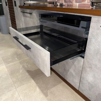 HOB TRAY GLASS SIDED STEEL BOTTOM GREY -WELLMAX