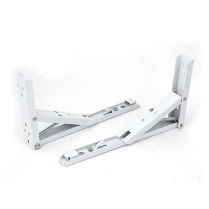 Shelf folding bracket with spring